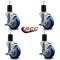 Service Caster 4'' Blue Poly Swivel 1-3/4'' Expanding Stem Caster Set with Brake, 4PK SCC-EX20S414-PPUB-BLUE-TLB-134-4 - alternate 4